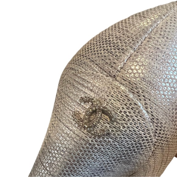 Chanel shoes / platform authentic metallic silver/black CC size 39 - Picture 5 of 12